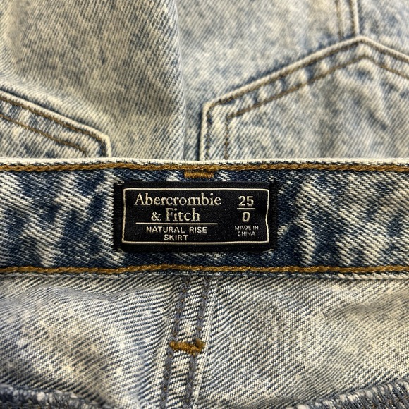 Abercrombie & Fitch Button Down Denim Skirt Size Pockets Vintage Look Retro 25/0 - Picture 5 of 6